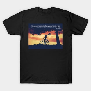 Young Woman Cycling Quote Poster T-Shirt